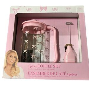 Pink Bow French Press Coffee Set